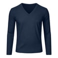 thumbnail image 3 of Trikvn Men's V Neck T Shirts Long Sleeve Casual Basic Tees Slim Fit Muscle Top Lightweight Athletic Activewear Undershirts Daily Wear Fall Spring Training, 3 of 9