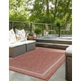 thumbnail image 6 of Unique Loom Outdoor Border Collection Area Rug - Soft Border (7' 10" x 10' Rectangle Rust Red/Ivory), 6 of 6