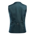thumbnail image 3 of Cloudstyle Men's V-Neck Dress Suit Business Casual Waistcoat 5 Button Slim Fit Waistcoat, 3 of 5