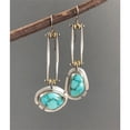thumbnail image 1 of Fiudx Colgantes de Turquesa, Elegante Diseño Asimétrico, Incrustaciones de Diamantes y Imitación, Ideales de Bodas, Regalo de Mamá y Novia, Brillo Natural., 1 of 7