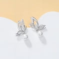 thumbnail image 3 of DVEATR Butterfly Pearl Earrings Stud for Women 925 Sterling Silver Butterfly Dangle Earrings White Pearl Stud Jewelry Gifts for Wife Girlfriend Butterflies Lovers, 3 of 10