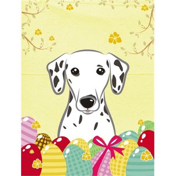 Caroline's Treasures BB1892CHF Dalmatian Easter Egg Hunt Flag Canvas House Size , Large, multicolor