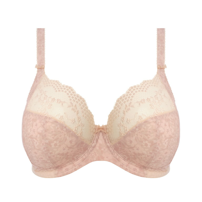 Elomi Lucie Banded Stretch Lace Plunge Underwire Bra (4490),40DD,Pale Blush