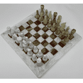 thumbnail image 2 of NSA 12 inch Handmade White and Green Onyx Full Marble Chess Game Set by NSA Electronics, 2 of 7