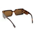 thumbnail image 4 of Iconic Squared Rectangle Plaid Pattern Thick Arm Mod Fashion Sunglasses Tortoise - Brown, 4 of 4