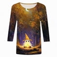 thumbnail image 4 of Godom Halloween Shirts Women Ghost Graphic Tees 3/4 Sleeve Fall Pumpkin T-Shirt Tops, 4 of 4