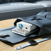 [Built-in APPs] ARTSEA Smart Projector with WiFi and Bluetooth,Tripod Including,2025 Upgrade Android TV OS,4K Support Native 1080P,Keystone Correction,Compatible with Smartphone/Laptop/TV Stick,White