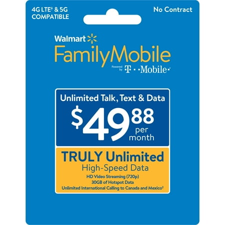 Wmt Family Mobile Wfm $49.88 Unlimited Card