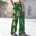 thumbnail image 4 of Women's Elastic Waist Christmas Pj Pants Cozy Wide Leg Lounge Sleepwear with Pockets, 4 of 6