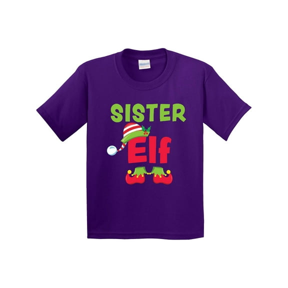 Inktastic Christmas Sister Elf Youth T-Shirt