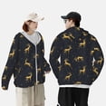 thumbnail image 6 of Kll Christmas Deers Print Men'S Women’s Upf 50+ Sun Protection Outdoor Hoodie Jacket Long Sleeve Fishing Hiking Performance Shirt- Large, 6 of 8