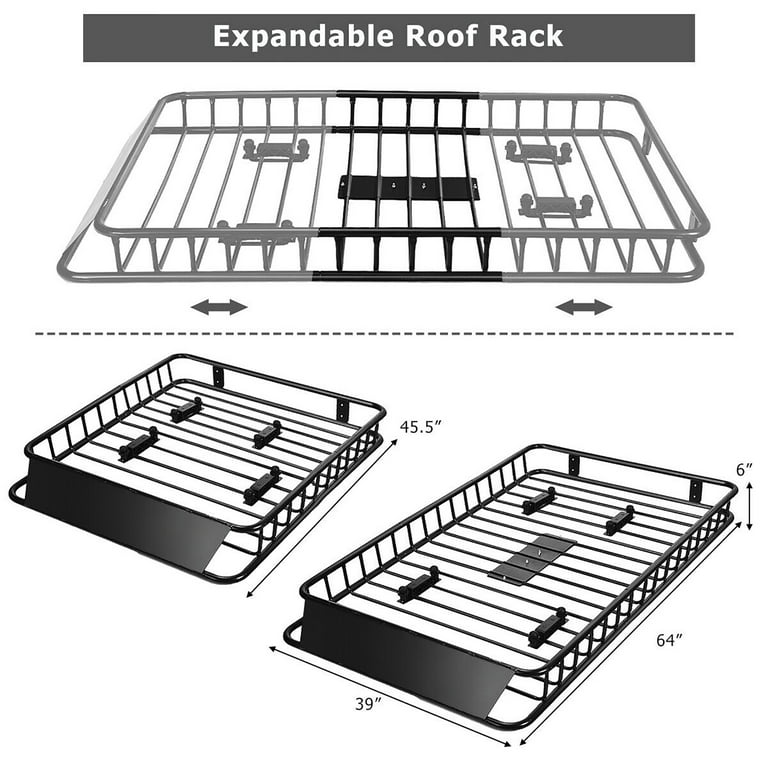 Black roof basket car roof carrier roof carrier universal packing basket  metal