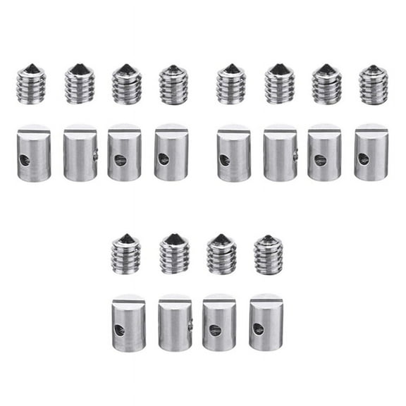 24Pcs Metal Solderless Cable Nipples 5mm Throttle with Screw for Motorcycle Scooter Mower Tool