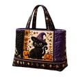 thumbnail image 2 of Halloween Tote Bag with Quilted ing,Spooky Gothic Fabric Carryall for Autumn Fall Shopping,Vintage Padded Purse for Her,1 Piece, 2 of 3