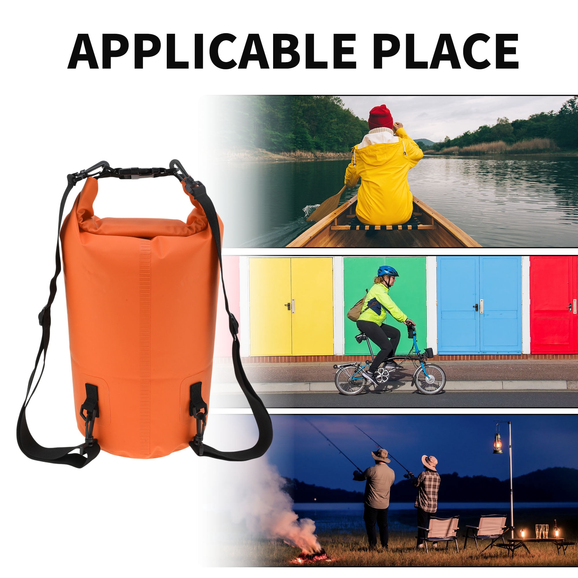 Unique Bargains Durable Waterproof Dry Bag Orange Pattern 3