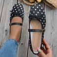 thumbnail image 5 of YgkuHd Slip-On Loafers for Women Retro Polka Dot Bowknot Square Toe Satin Shoes with Breathable Cotton Blend Upper, Trendy Plus Size Casual Footwear,Black_37, 5 of 5