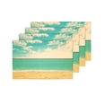 thumbnail image 4 of MKHERT Retro Tropical Beach Summer Ocean on Sunny Day Placemats Table Mats for Dining Room Kitchen Table Decoration 12x18 inch,Set of 4, 4 of 4