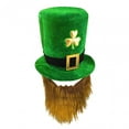 thumbnail image 2 of Segolike ' Leprechaun Top Hat with Brown Beard Shamrock Velvet Hat for Celebration Dress up Supplies Props Favors Hat Only, 2 of 8