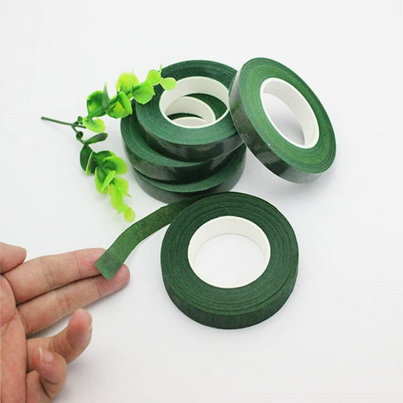HEALEEP 1Pcs Dark Green Floral Tapes for Stem Wrap and Flower Arrangement Supplies 2740.00X0.50X0.04In