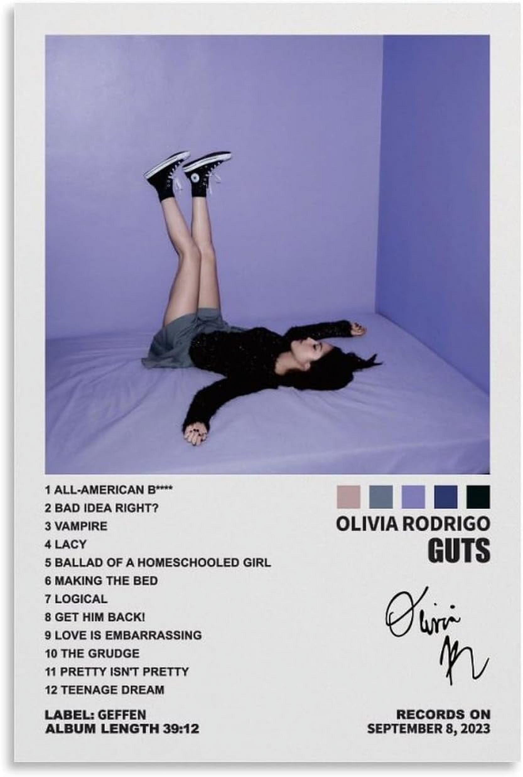 doopz Olivia Poster Rodrigo Guts Album Cover Posters for Room Aesthetic  Canvas Wall Art Bedroom Decor 12x18inch(30x45cm) - Walmart.com