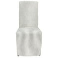 thumbnail image 2 of 19 Inch Parson Style Dining Chair, Slipcover, Stripes, Set of 2, Gray, White- Saltoro Sherpi, 2 of 5
