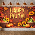 thumbnail image 3 of Decorative Design Happy Fall Banner Leaf Pattern Wooden Background Floral Basket for Autumn Decoration Outdoor Party Thanksgiving, 3 of 9