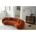 thumbnail image 4 of Comfy 5-Seater Boucle Curved Sofa | Modern Half Moon Design | Orange, 4 of 9