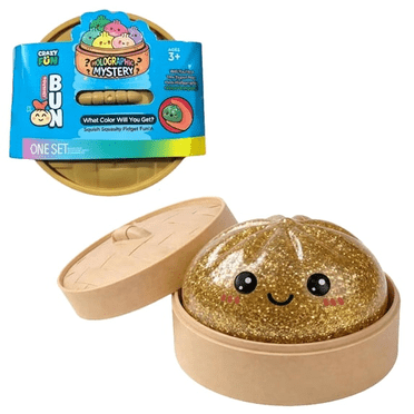 Glitter Squishies Dumpling with Steamer Box, Rainbow Giant Slow Rising Squishy Dumpling, Stress Relief Sensory Fidget Toys for Relaxation and Focus