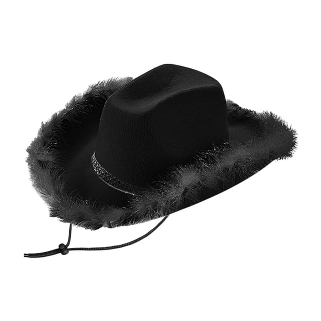 Sombrero de vaquero occidental sombrero de retro retro para juego de roles festivo y navideño negro