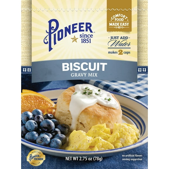 Pioneer Biscuit Gravy Mix, 2.75 oz – Just Add Water for Rich, Creamy Gravy – Perfect for Biscuits, Breakfast, and More!