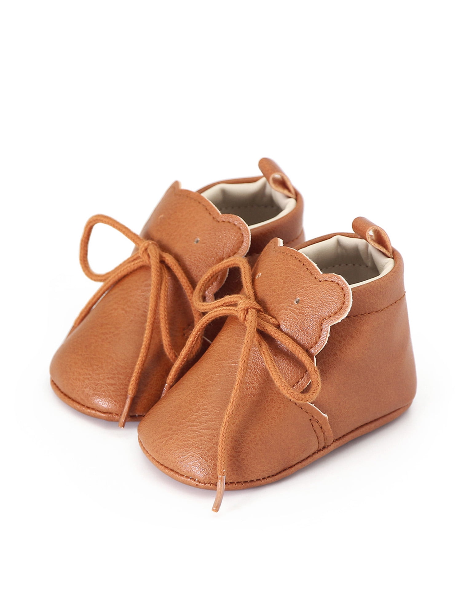Two Tone Brown Little Blue Lamb Girls Boys Toddler Childrens PU Suede Leather Boots