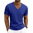 thumbnail image 2 of Mfakffe Mens V-Neck Short Sleeve T-Shirt Breathable Loose Fit Casual Athletic Tee Lightweight Basic Summer Tops for Daily Wear, 2 of 5