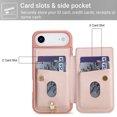 thumbnail image 3 of Tianyedafor iPhone Air Case Leather 6.5 Inch Flower Wallet 4Pcs Card Holder Leather Flip Cover Long/Short Lanyards with Stand Pink, 3 of 5