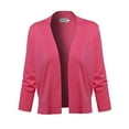 thumbnail image 2 of FashionOutfit Women's Solid Soft Stretch 3/4 Sleeve Layer Bolero Cardigan, 2 of 3