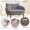 Dark Gray + Boucle, variant on Modern Olive Green Boucle Loveseat with Storage Pockets, Deep Seat Two-Seater Sofa for Small Spaces, Bedroom and Office