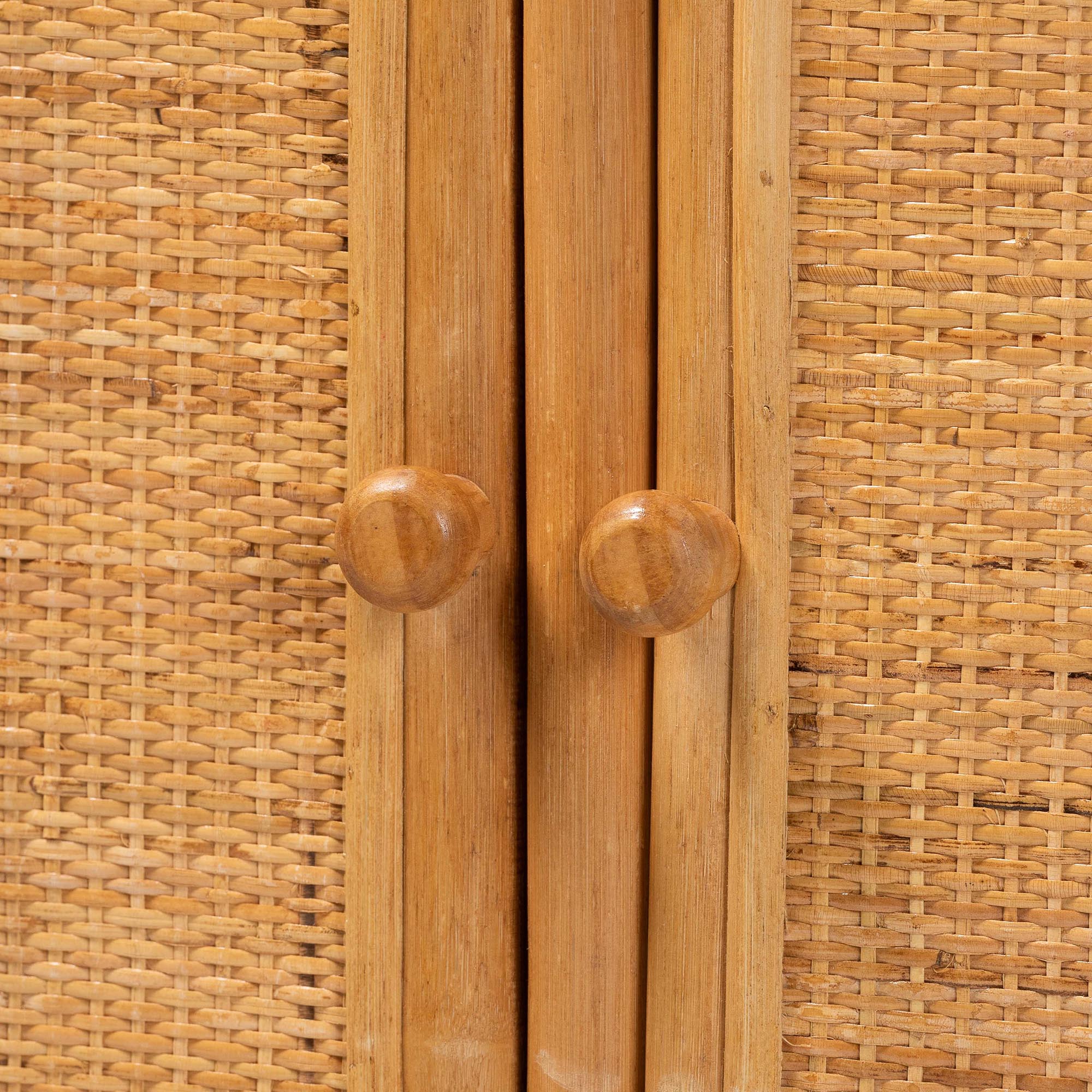 bali & pari Noreen Boho Storage Cabinet, Light Honey