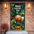 thumbnail image 6 of St Patrick's Day Door Cover Decorations Happy St. Patrick's Day Door Banner Saint Patricks Gnome Green Shamrock Banner Porch Sign Front Door Banner for St. Patricks Day Party Home Supplies, 6 of 6