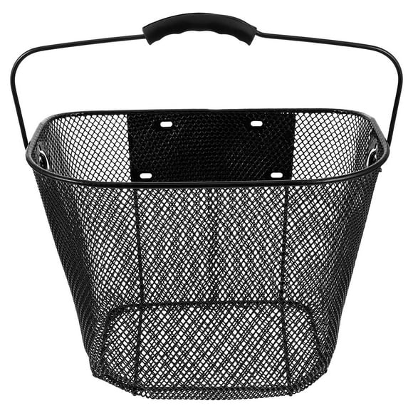 OULII Bike Basket Front Adult Heavy Duty Bike Basket Black Metal Storage Simple 1 Set