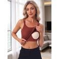 thumbnail image 3 of DARING DIVA Women's Camisole Lounge Built-in Bra U Back Tank Tops S Red, 3 of 7