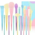 thumbnail image 1 of Juego de 17 brochas de maquillaje de colores para rubor, correctores y sombras de ojos., 1 of 6