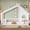 White-twin, variant on Bellemave Twin House Floor Bed Frame with Window and a Small Shelf for Bedroom, Wood Montessori House Shape Floor Bed, No Spring Box Needed, Easy Assembly, White