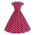 thumbnail image 4 of Purcolt Women's 1950s Retro Cocktail Dress Summer Casual Short Sleeve Shawl Collar Polka Dot Midi Dress Party Evening Prom Gown Tea Dresses, 4 of 6