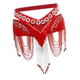 thumbnail image 1 of Chain Danza del Vientre de Cadera Bufanda Baile Cintura Cadena Cinturón Traje Rojo SM SunniMix Falda de cadera para danza del vientre, 1 of 8
