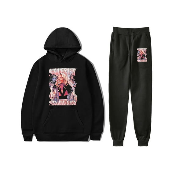 Sydney Sweeney Hoodie Jogger Pant 2 Piece Set Casual Sweatshirt&Sweatpant Unisex Suit