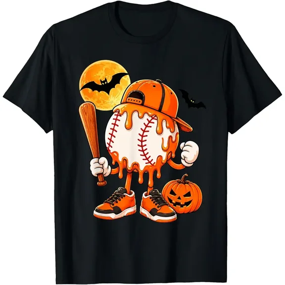 Cute Halloween Baseball Drip Costume Boys Kids Funny T-Shirt