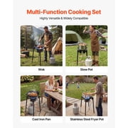 VEVOR Single Burner Outdoor Propane Gas Stove, 100,000 BTU Propane LPG Gas Camping Stove, Heavy Duty Carbon Steel Outdoor Cooker, with Tall Stand & PSI Regulator, for BBQ Camp Home Patio RV Cooking
