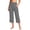 Gray, variant on Women's Summer Solid Yoga 7/8 Capri Leggings, Split Hem Pocket Design, Breathable Stretch Cropped Pants for Gym Workout Daily Wear Black S