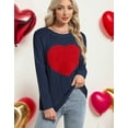 thumbnail image 5 of Heart Sweaters for Women Valentine's Day Fleece Heart Patch Cable Knit Pullover Sweater Shermie, 5 of 8