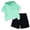 C115-Green, variant on Size 3-7 Years Boys Summer Clothes Hooded Tops Workout Shorts 2 Piece Set Fashion Outfits,2-3 Years