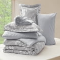 thumbnail image 3 of U by Bedsure Grey Queen Comforter Set - 7 Pieces Floral Bedding Sets Queen Bed in a Bag with Reversible Botanical Flowers Comforter, Sheets, Pillowcases & Shams (Queen, Grey), 3 of 5